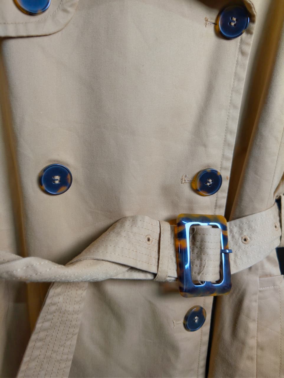 Beige Double-breasted Mama trench coat from H&M.