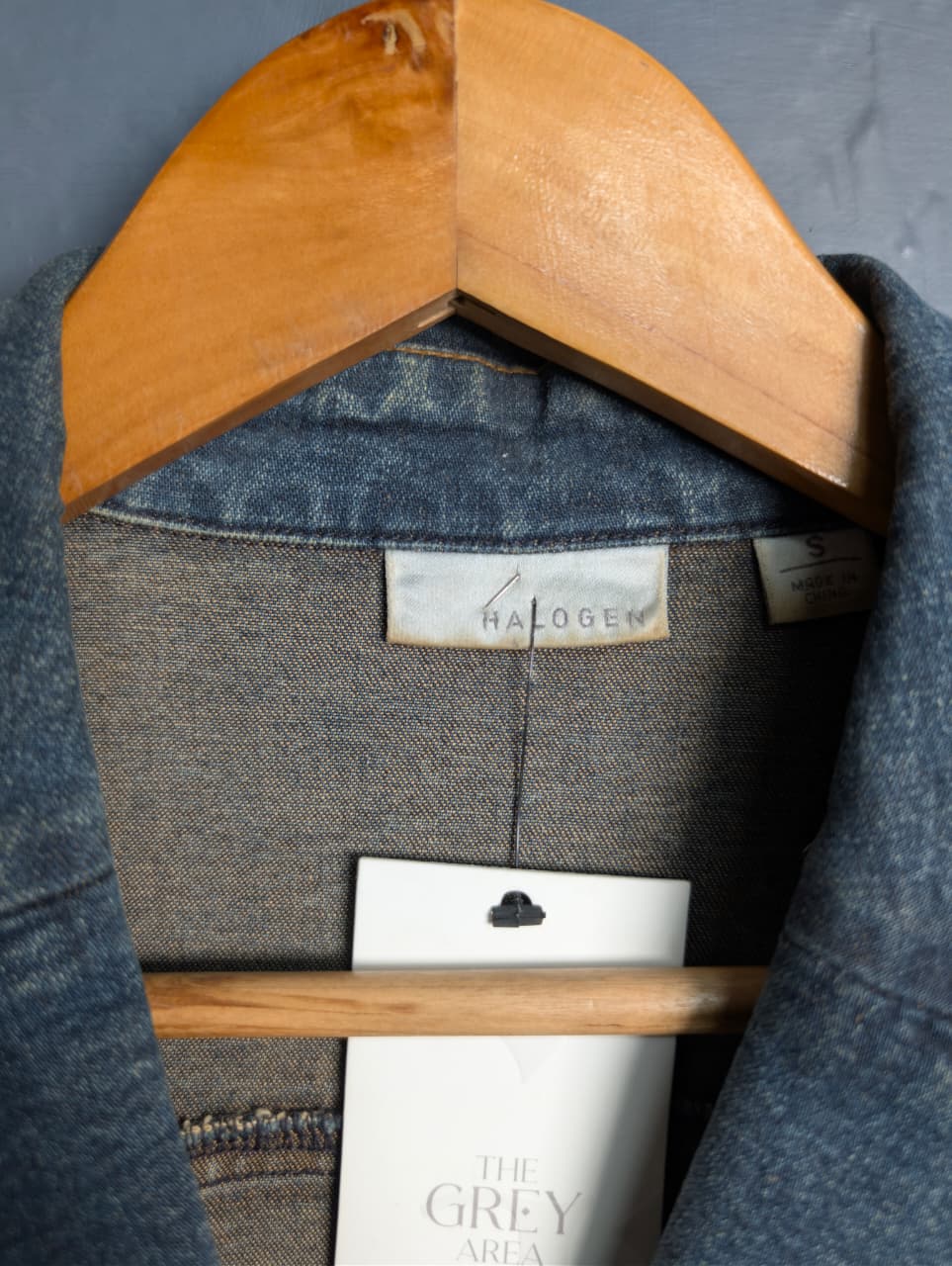 Vintage-inspired, Y2K-era long denim trench coat