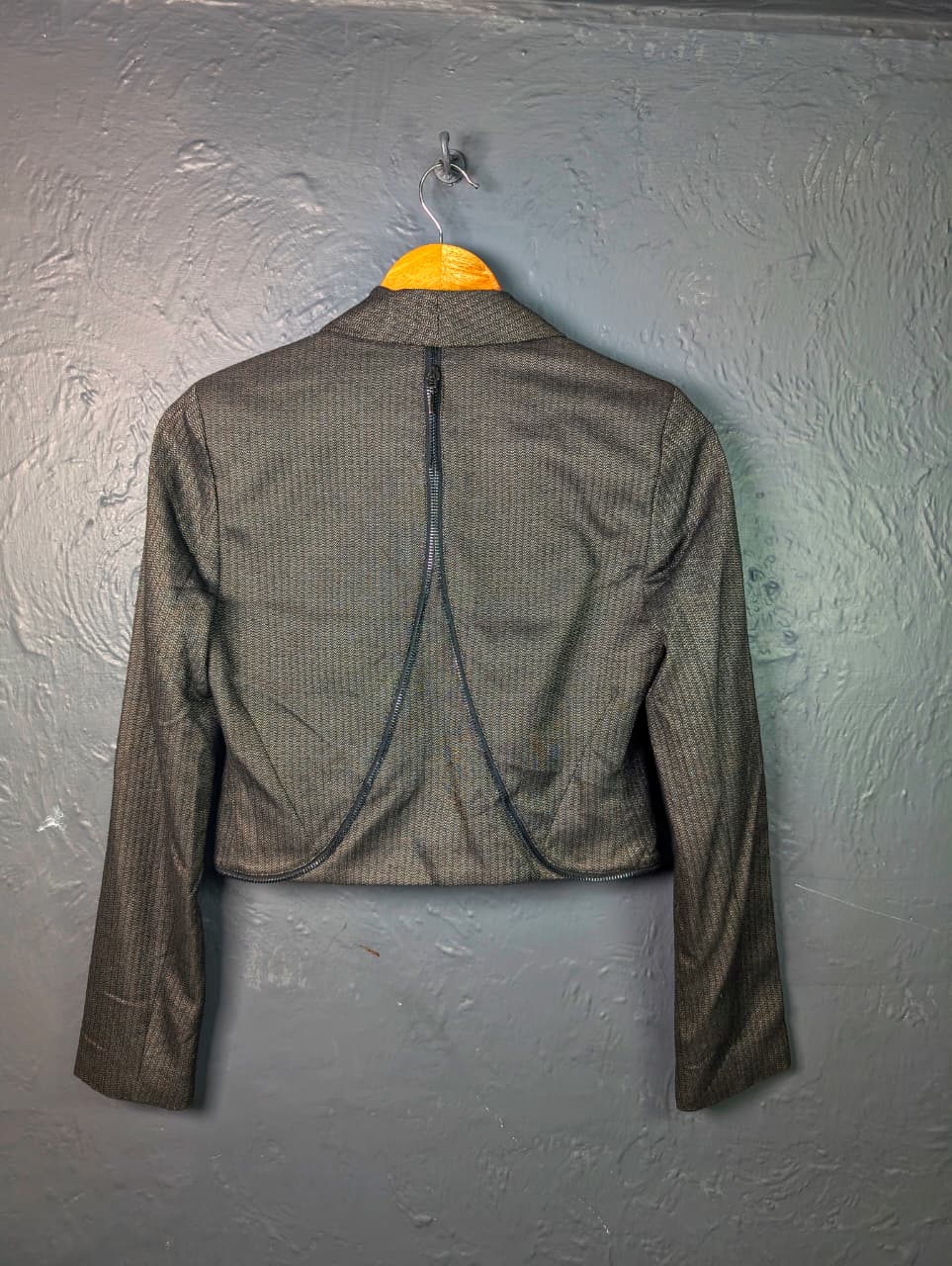 Metallic Silver Bebe cropped blazer jacket