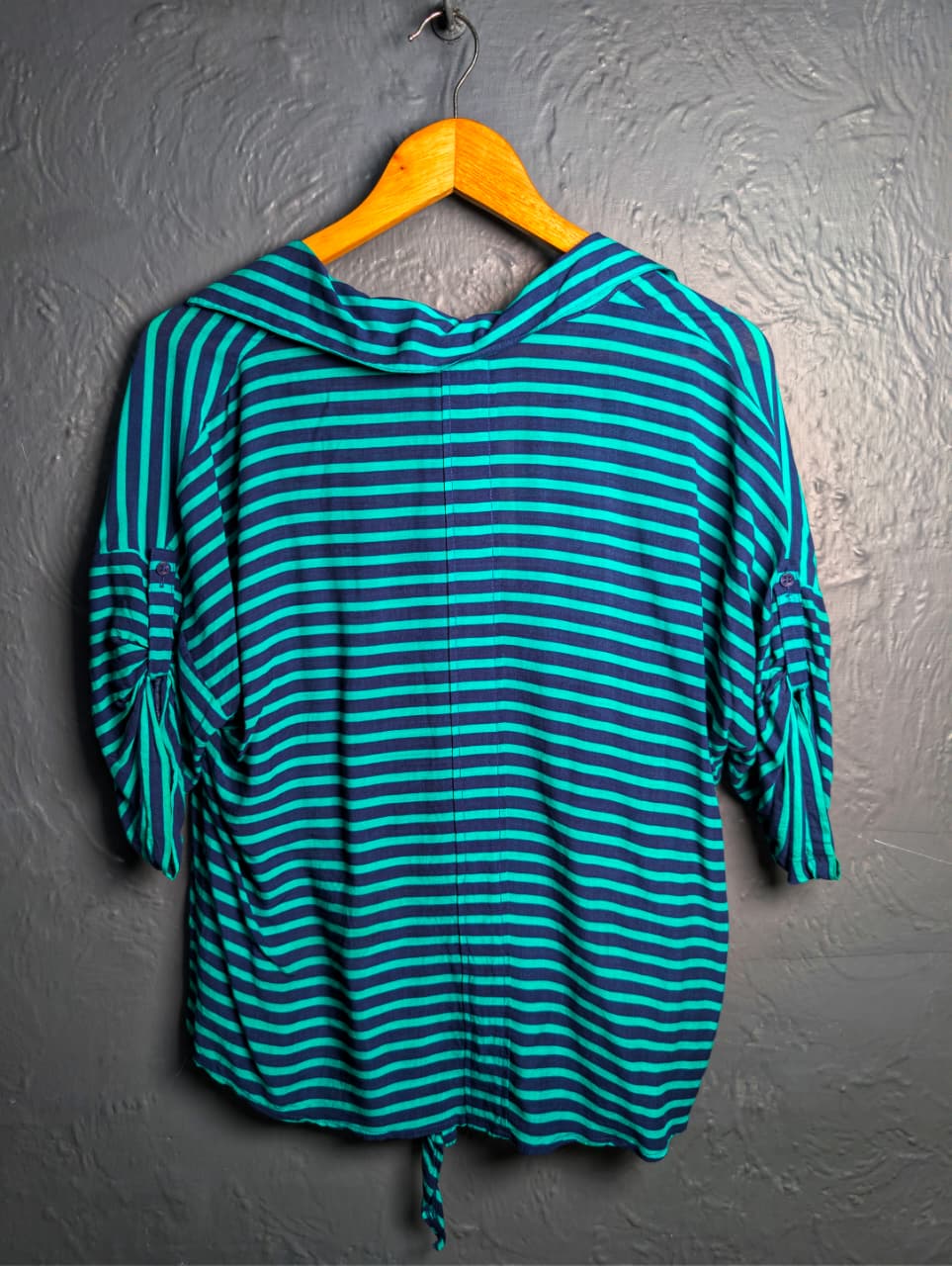 Women's Thyme & Honey striped top with tie-front detail at the hem