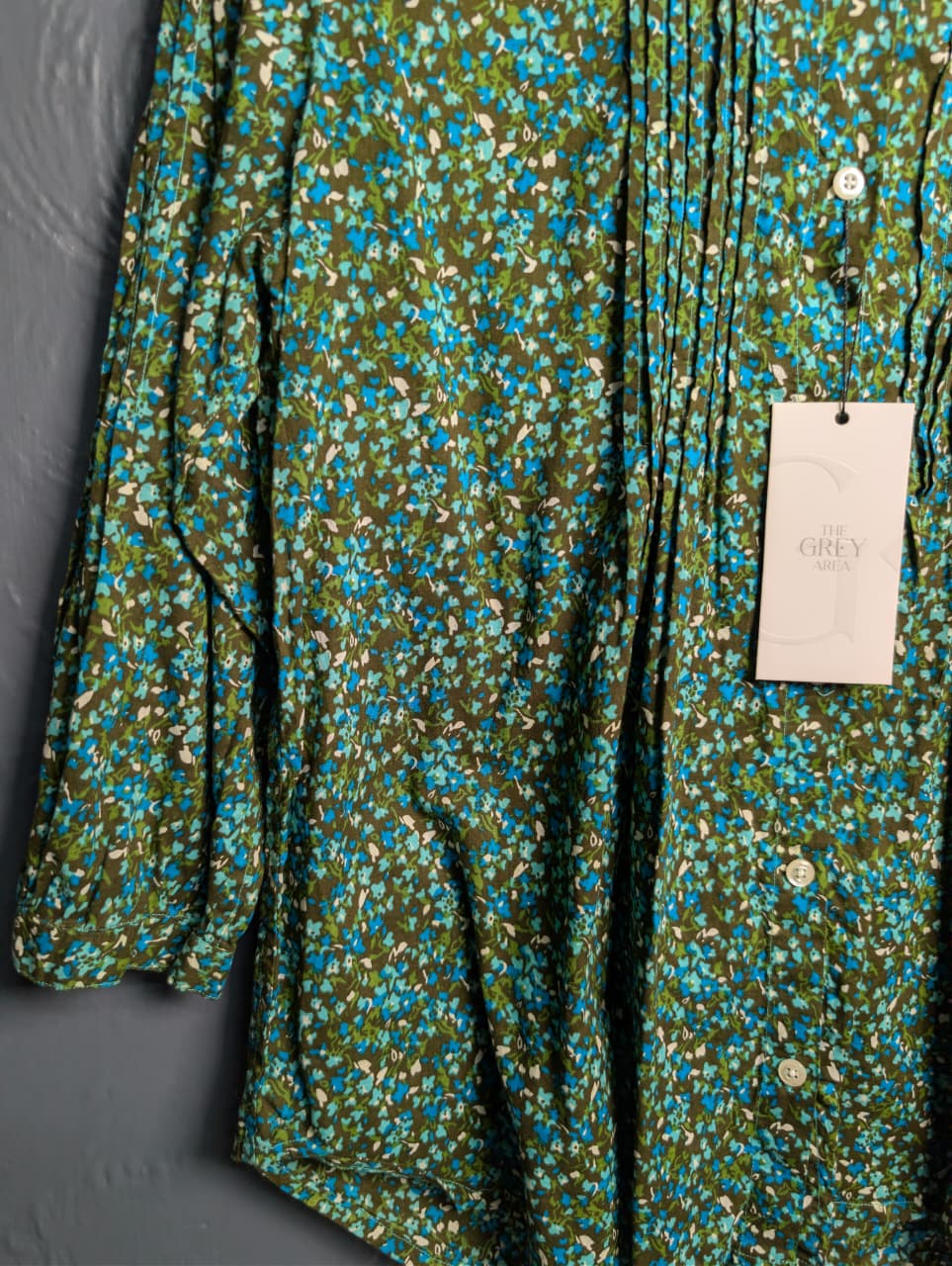 Women's floral-printed button down shirt