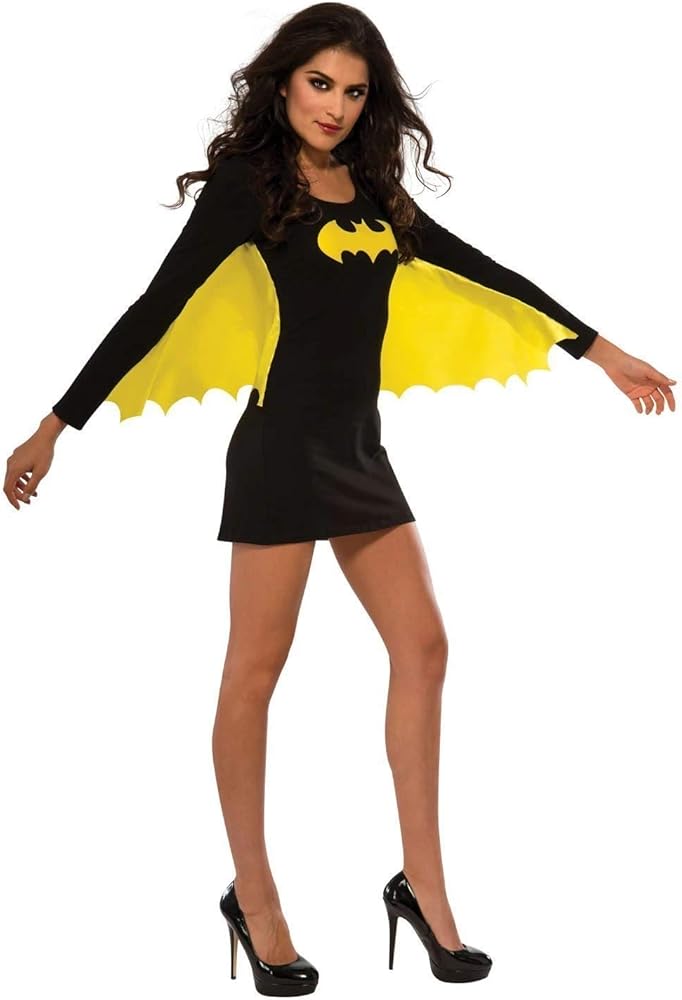 DC Comics Batgirl costume top with a glittery gold Batman logo