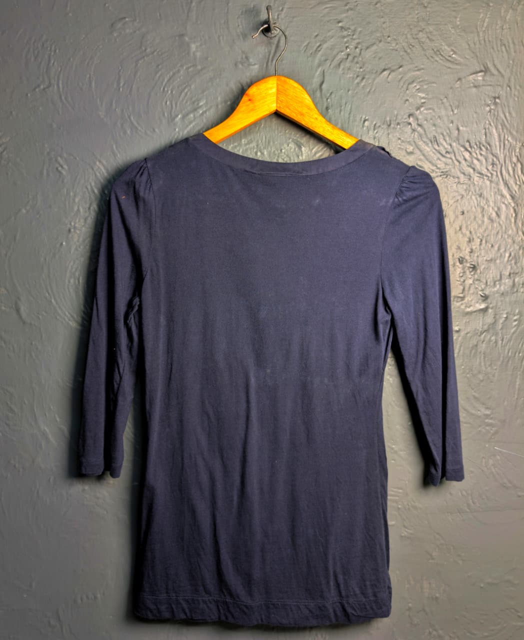 Women's LOFT navy blue three-quarter sleeve top