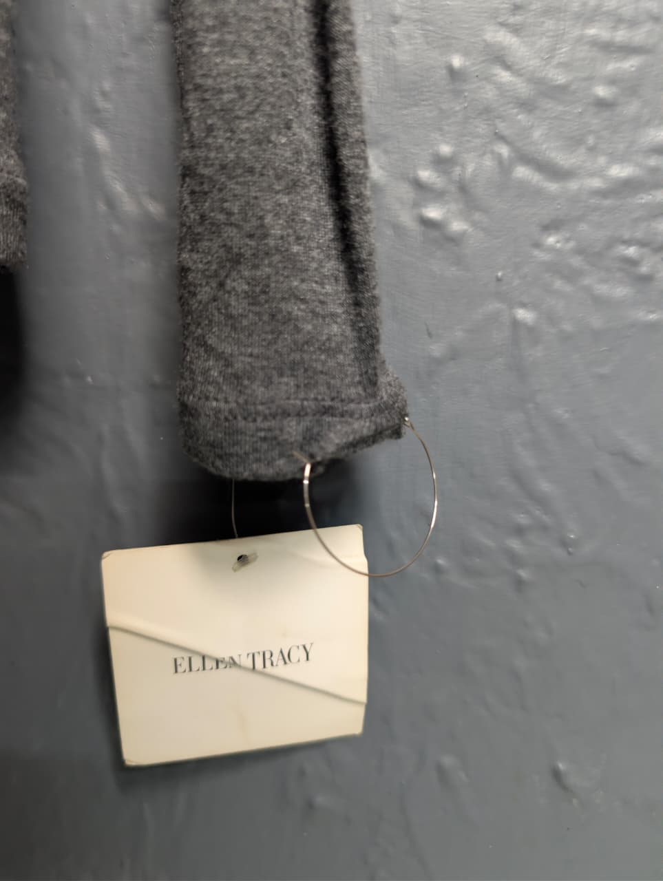 Brand New grey, long-sleeved, V-neck top by Ellen Tracy