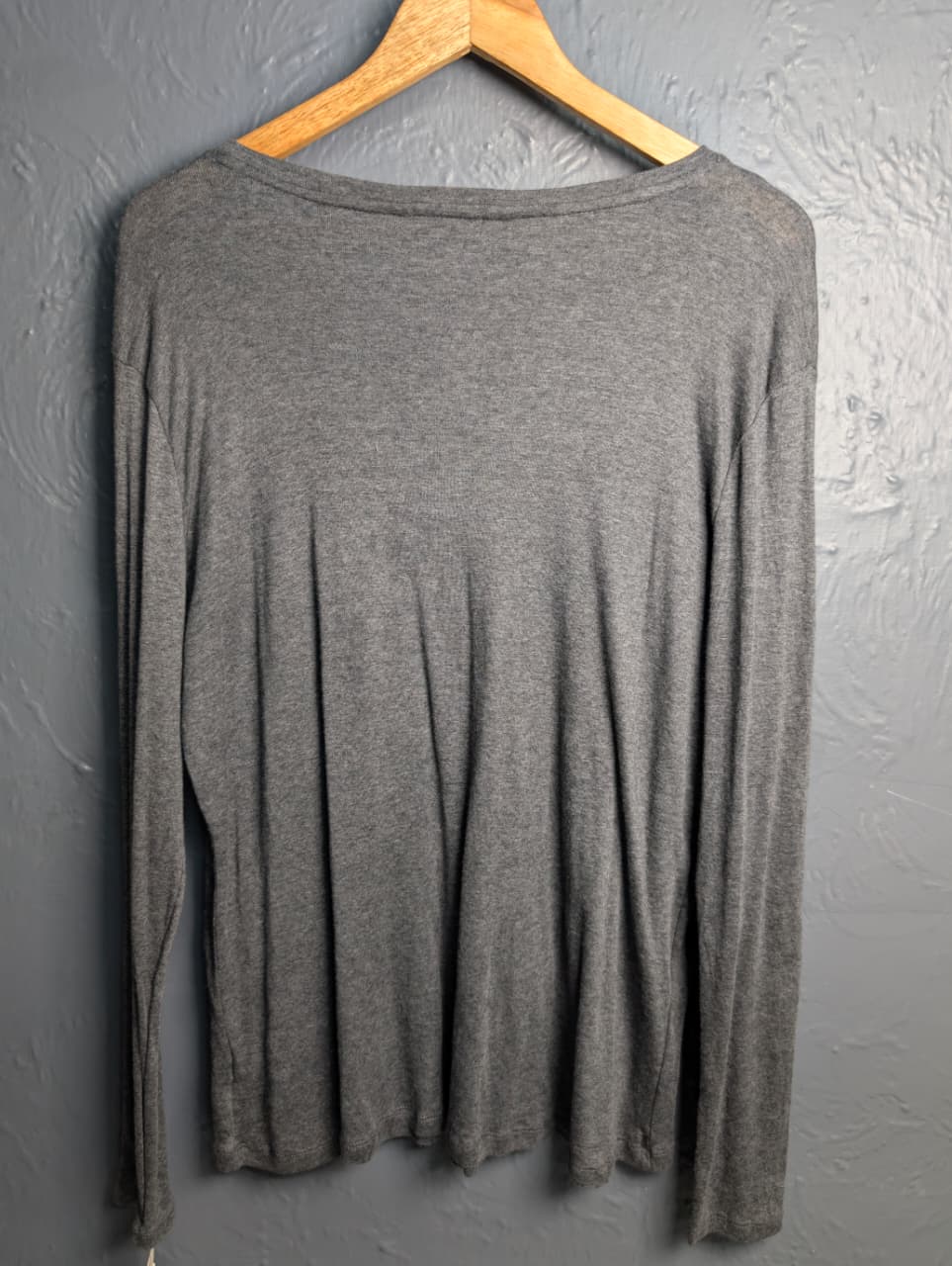 Brand New grey, long-sleeved, V-neck top by Ellen Tracy