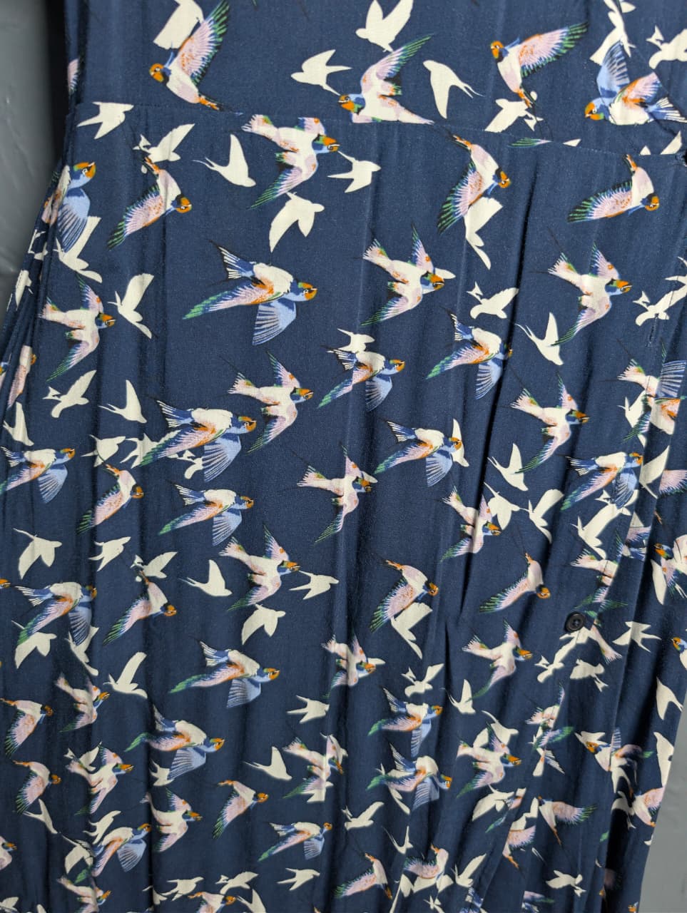 Women's Migration Dress wrap-style dress with bird print pattern