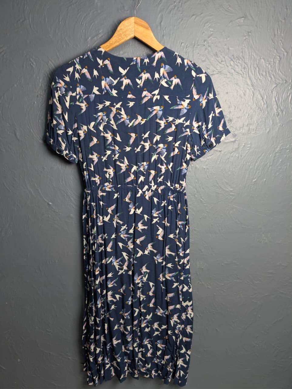 Women's Migration Dress wrap-style dress with bird print pattern
