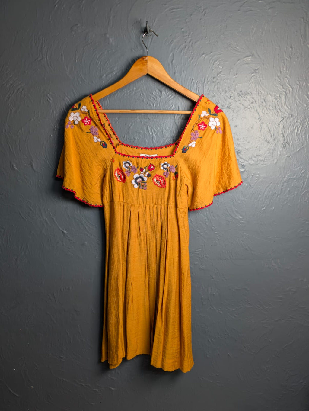 Women's Madewell Embroidered Square Neck Mini Dress