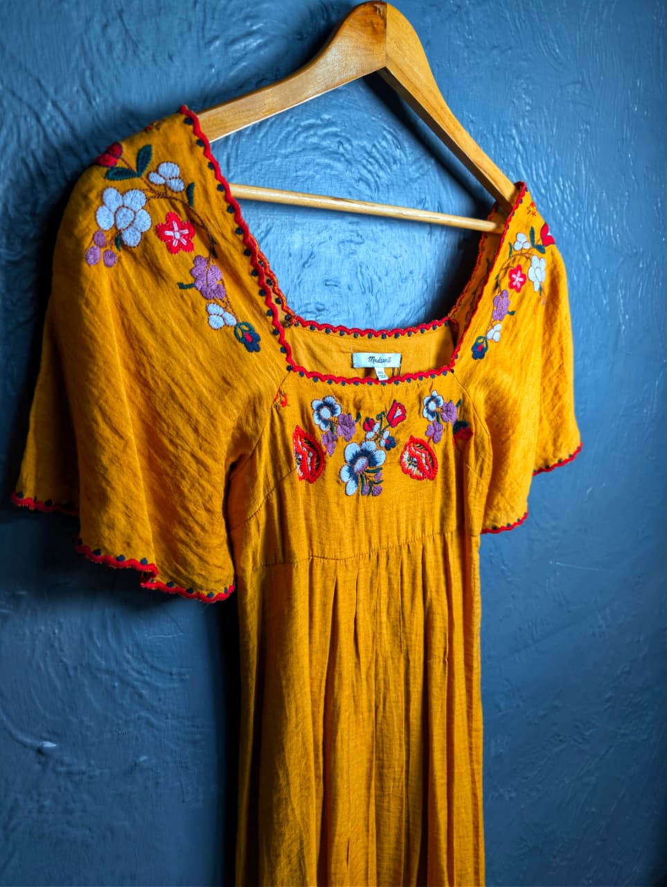 Women's Madewell Embroidered Square Neck Mini Dress