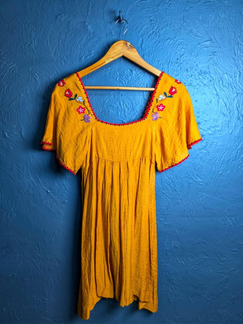 Women's Madewell Embroidered Square Neck Mini Dress