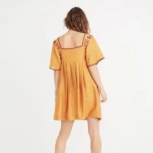Women's Madewell Embroidered Square Neck Mini Dress
