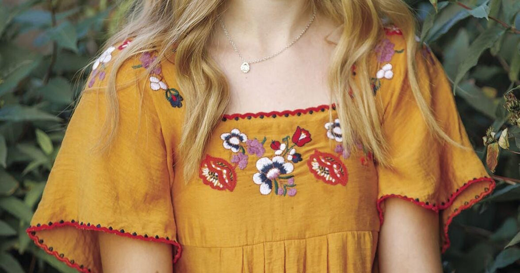 Women's Madewell Embroidered Square Neck Mini Dress