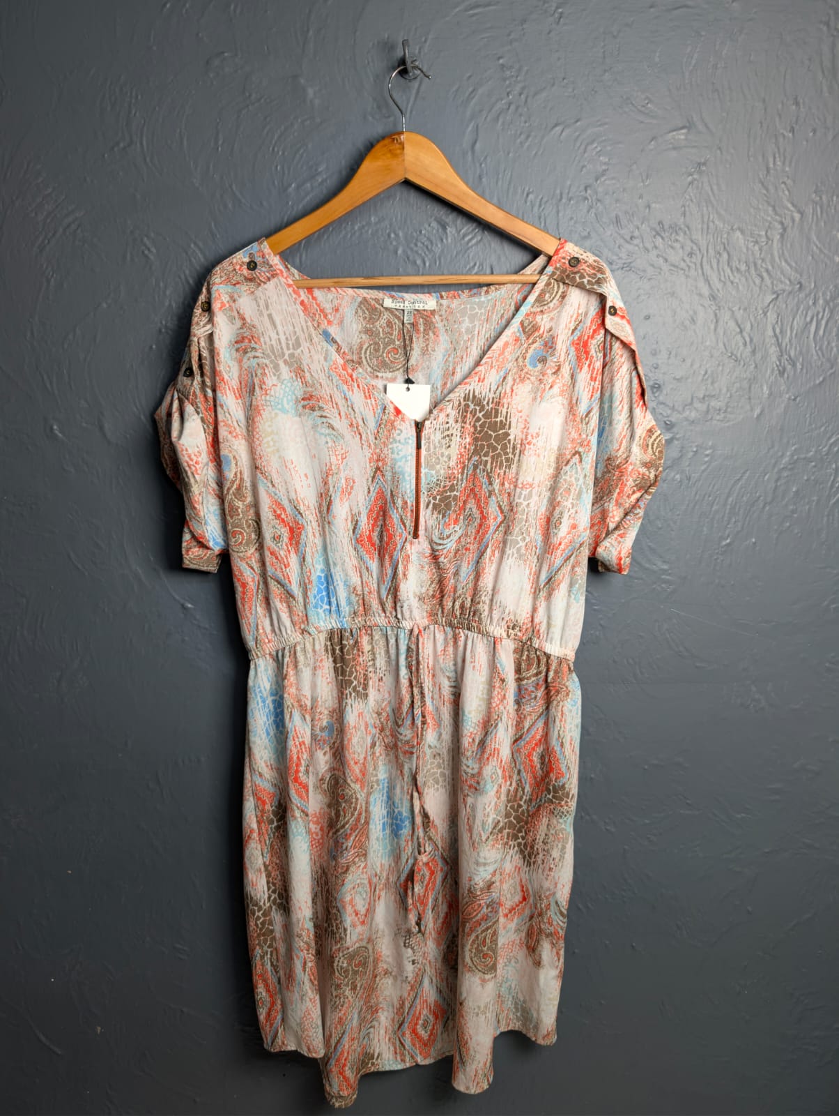 Women's paisley print short-sleeve midi dress