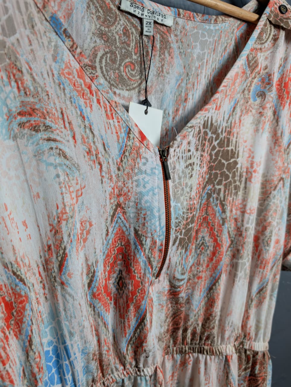 Women's paisley print short-sleeve midi dress