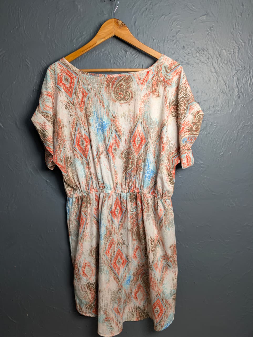 Women's paisley print short-sleeve midi dress