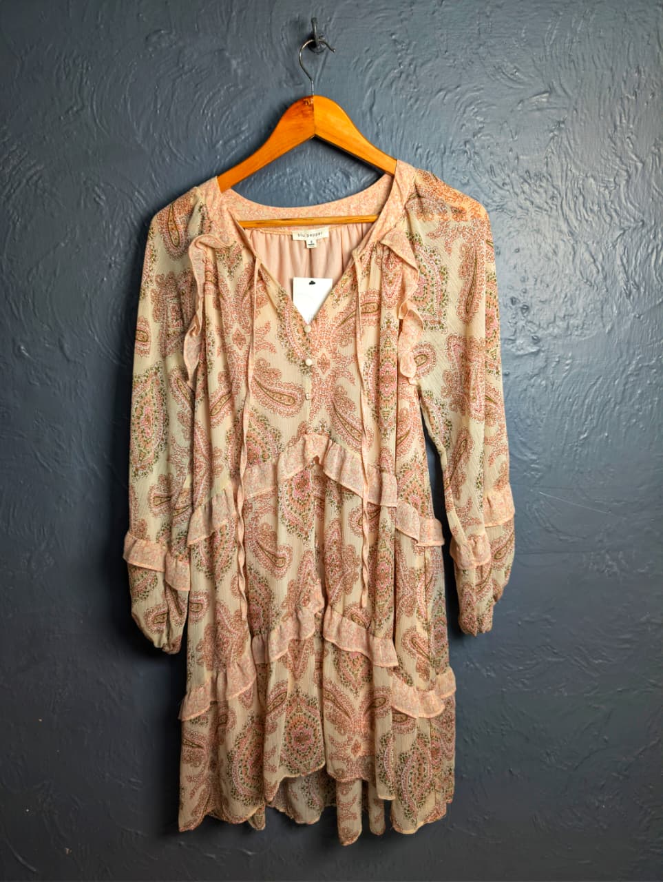 Blu Pepper paisley ruffle dress