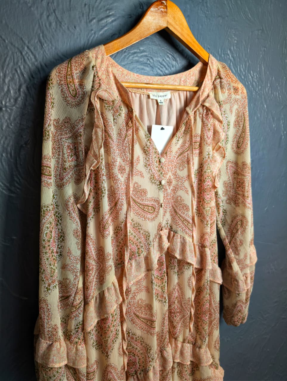 Blu Pepper paisley ruffle dress