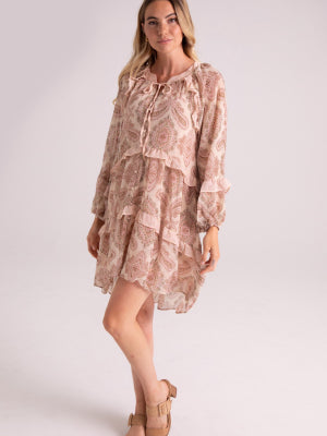 Blu Pepper paisley ruffle dress