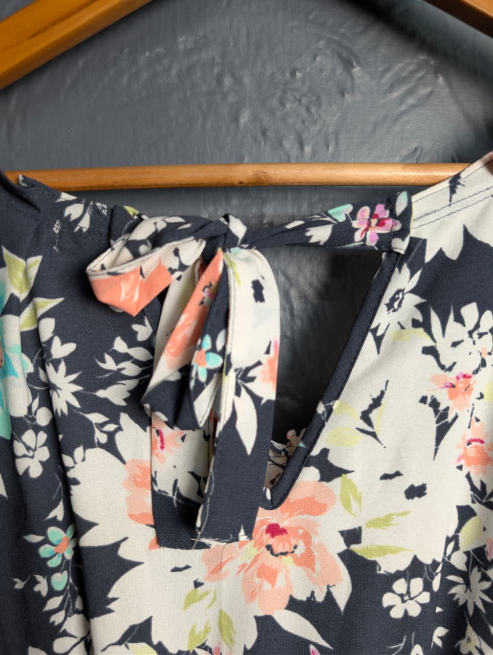 LC Lauren Conrad Charcoal midi floral dress