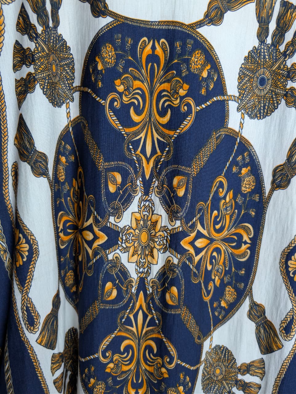 women's short-sleeve blouse with a decorative print