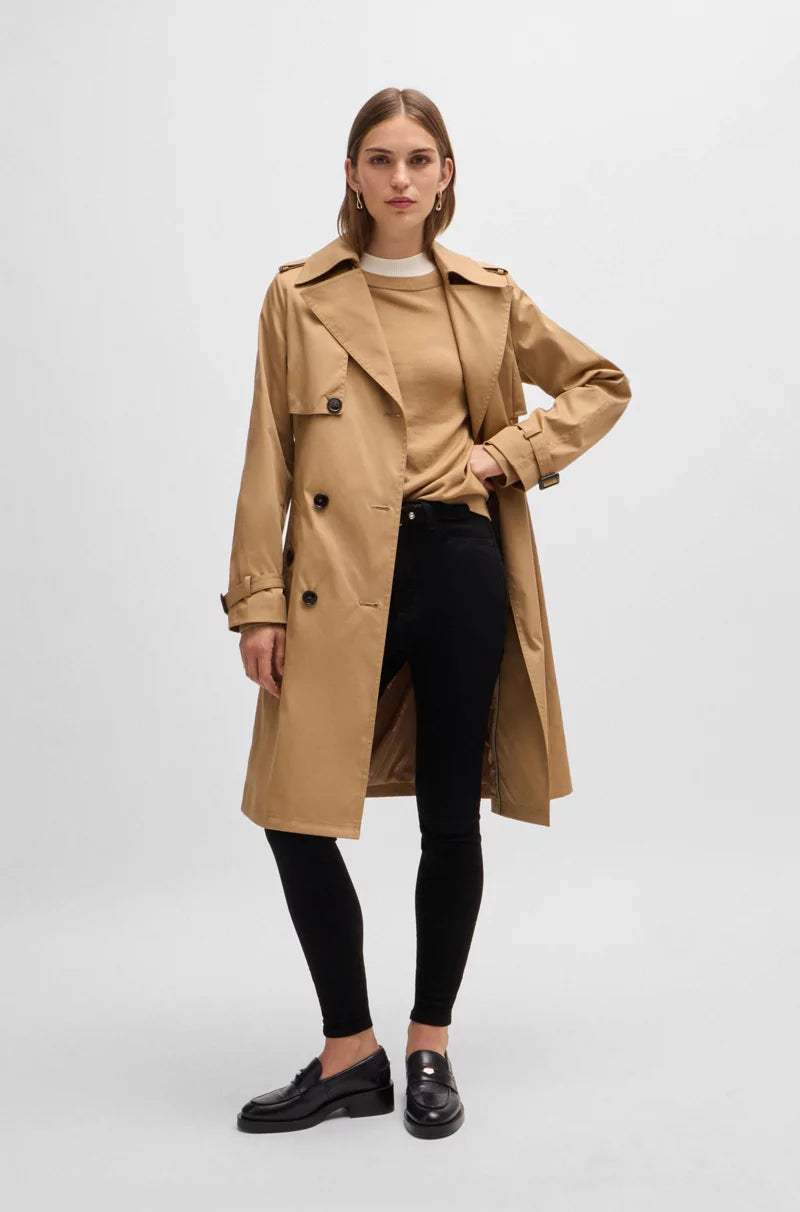 NY&C Double-breasted trench coat with buckled belt