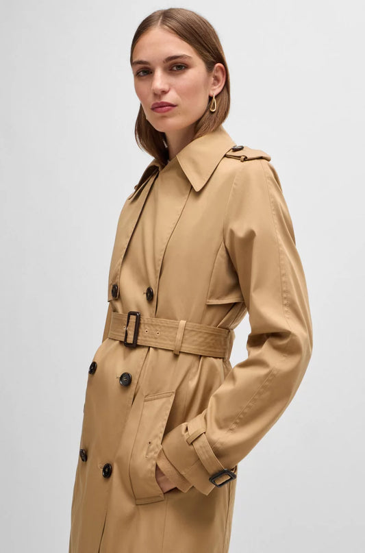 NY&C Double-breasted trench coat with buckled belt