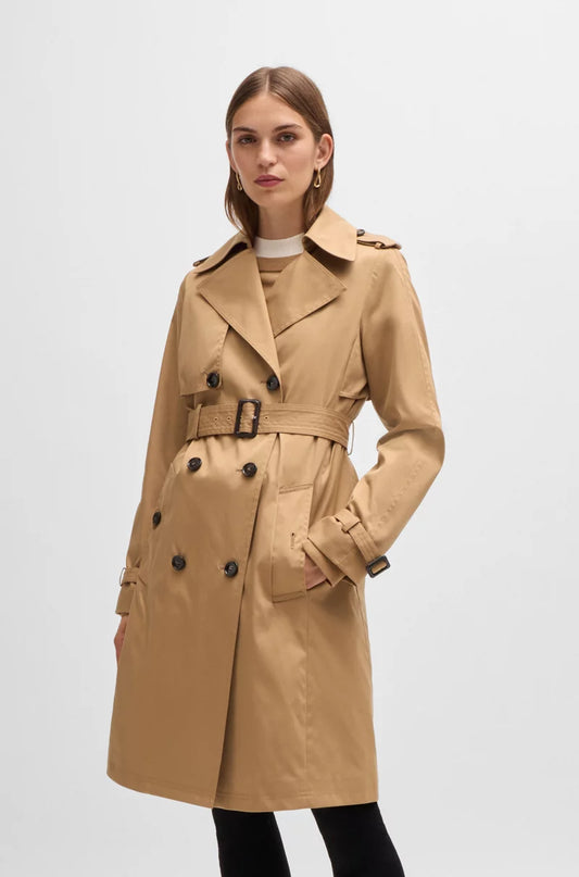 NY&C Double-breasted trench coat with buckled belt