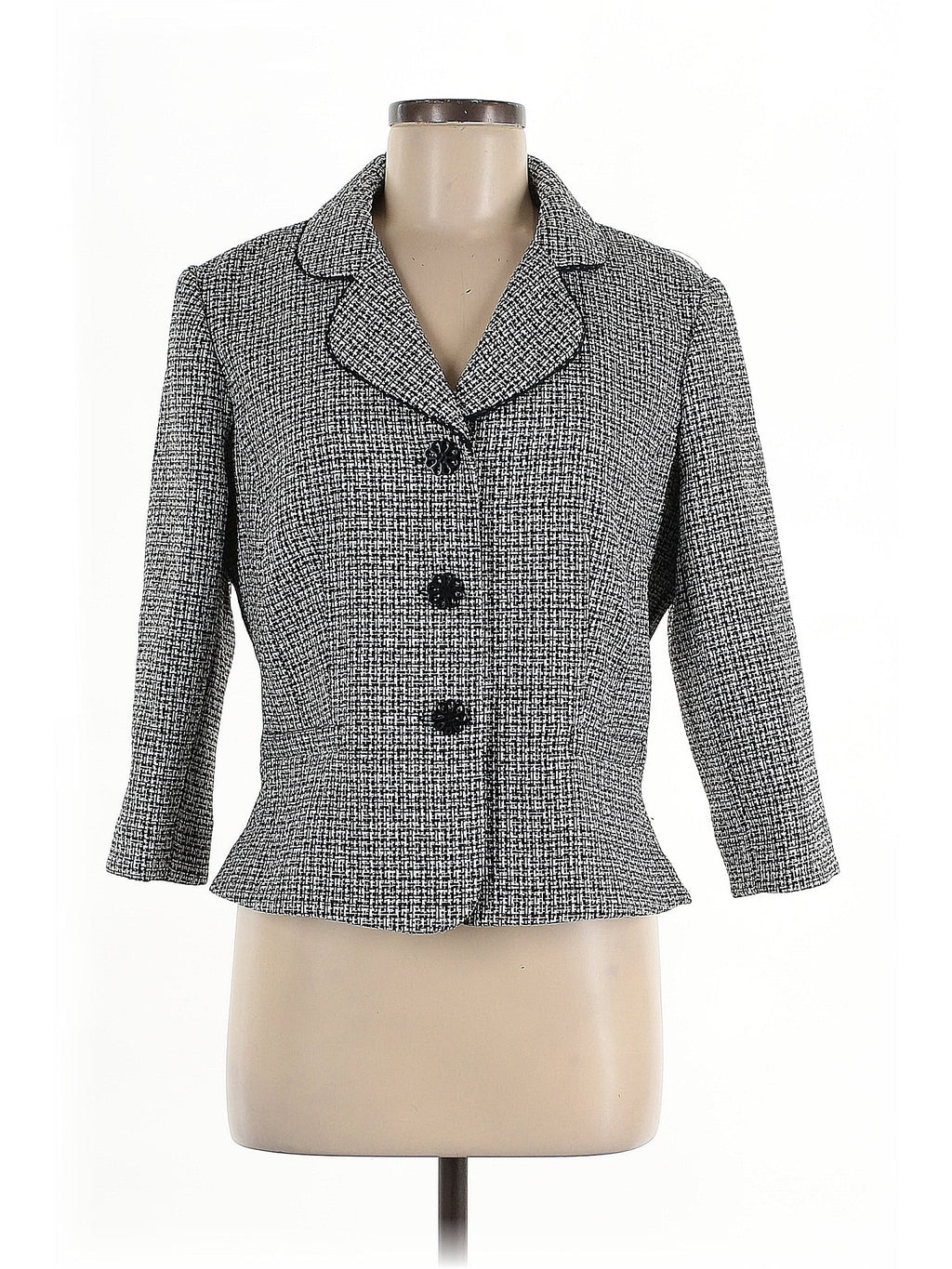 Women's JG Hook Black & White tweed textured Blazer Jacket - THE GREY AREA