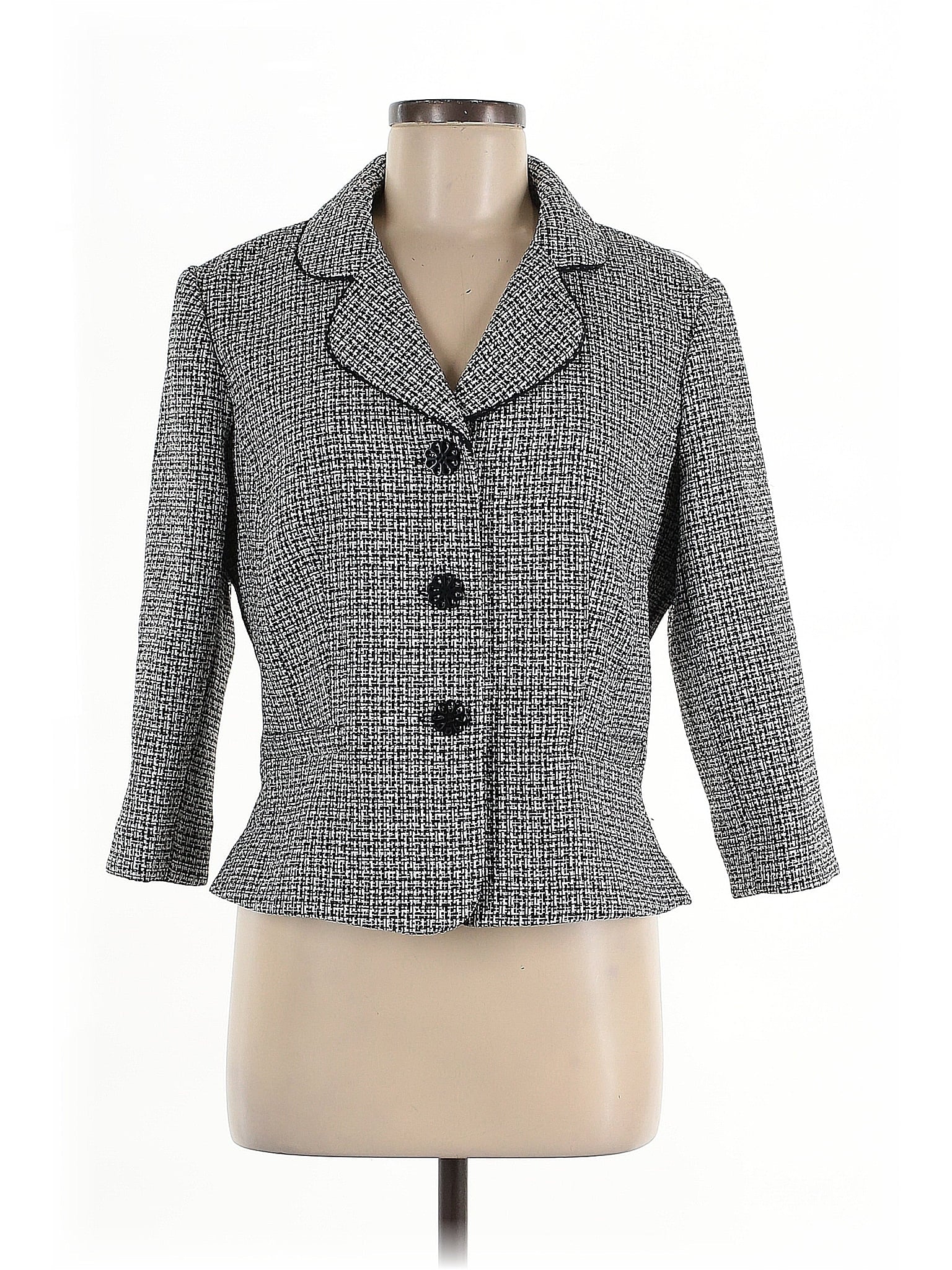 Women's JG Hook Black & White tweed textured Blazer Jacket - THE GREY AREA